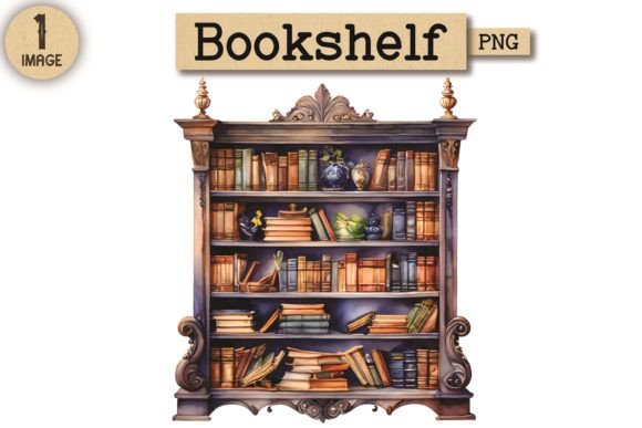Bookshelf Watercolor Clipart PNG 4: Illustrations Review