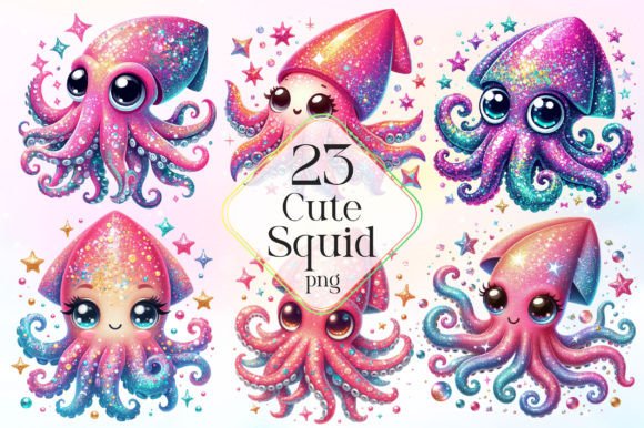 Cute Squid Illustrations for Local Branding