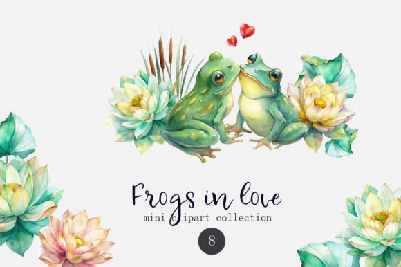 Frog in Love Watercolor Clipart Set: Illustrations Review