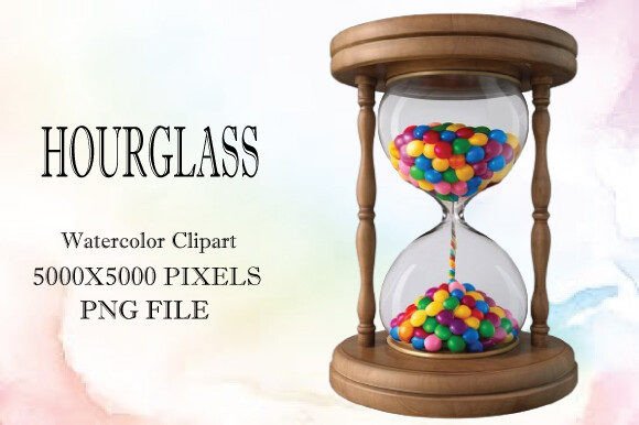 Hourglass Watercolor Clipart 3: Illustrations for Branding