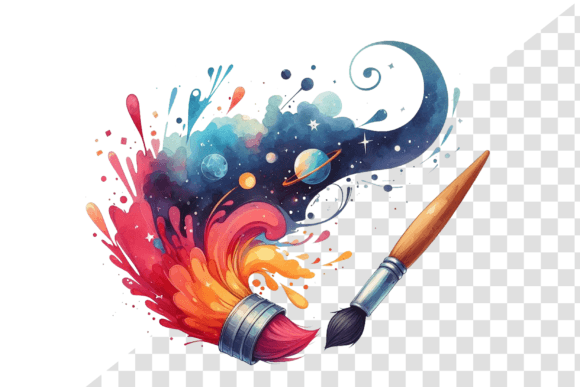 MagicBrush Watercolor Clipart for Embroidery