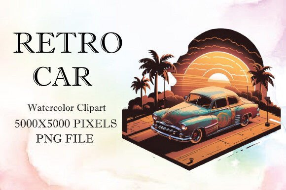 Retro Car Watercolor Clipart 18: An Embroidery Review