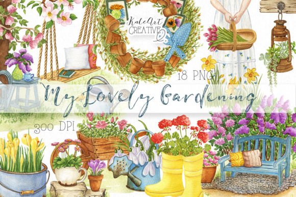 Vintage Watercolor Gardening Illustrations Review