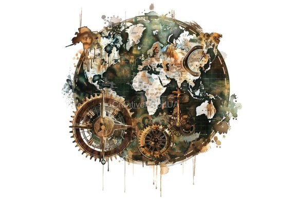 Vintage World Map Illustrations: Watercolor PNG Review