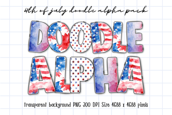 Watercolor 4th of July Doodle Font PNG Review