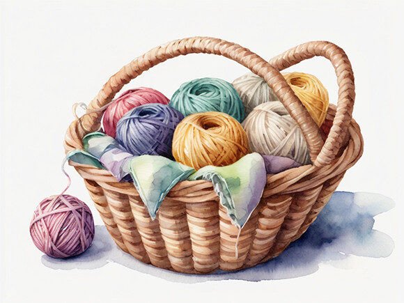 Watercolor Crochet Knitting Illustrations Review