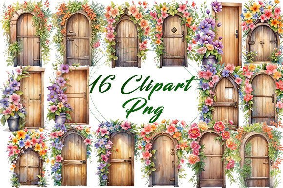 Watercolor Door Clipart PNG Bundle: Illustrations Review