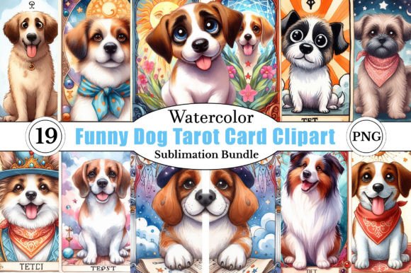 Watercolor Funny Dog Tarot Card Illustrations Review