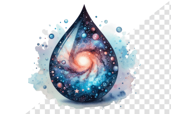 Watercolor GalaxyDrop Cosmic Art Kit Illustrations