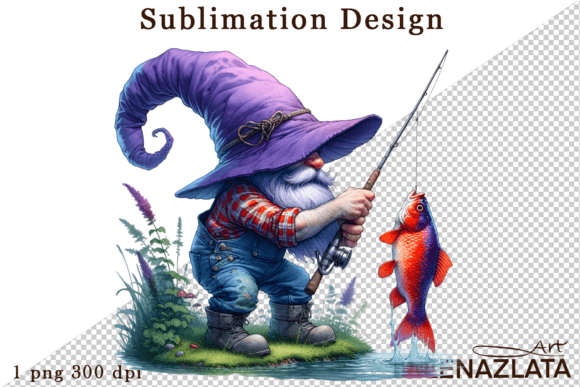 Watercolor Gnome Clipart Sublimation Png Illustrations