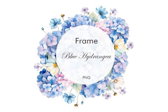 Watercolor Pink Hydrangea Frame: Illustrations Review