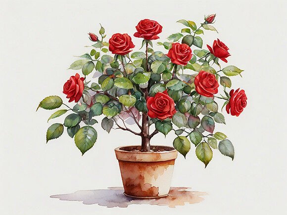 Watercolor Rose Bucket: Illustrations for Branding