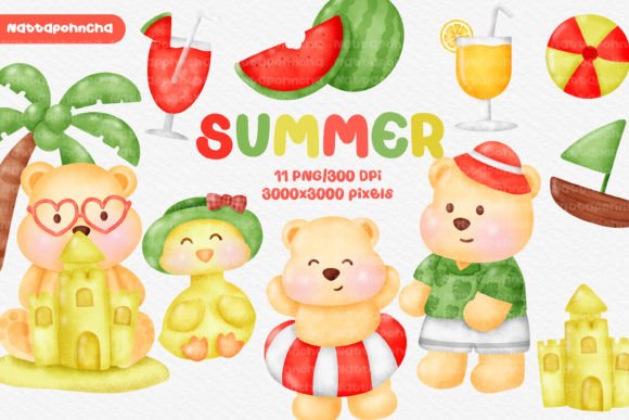 Watercolor Summer Elements Clipart: An Embroidery Review