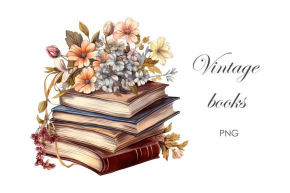 Watercolor Vintage Book Illustrations for Crafters