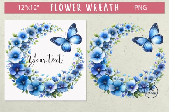 Wildflower Watercolor Floral Wreath Png Illustrations